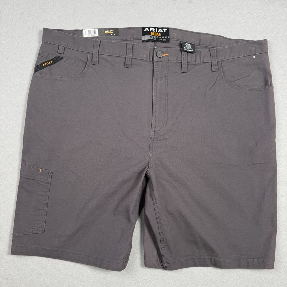 Ariat Rebar M4 Work Shorts Size 50 Gray DuraStretch Low Rise Mens Big Size - Picture 1 of 16